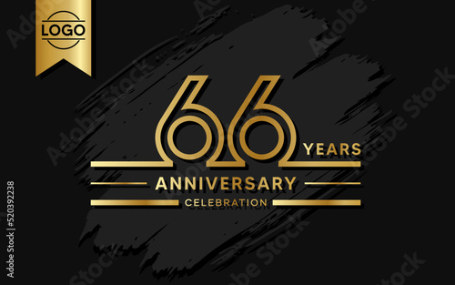66 year anniversary celebration design template. vector template illustration