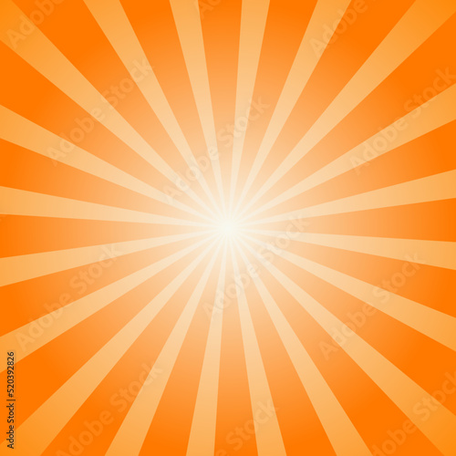 Abstract vintage retro light orange sunrays background. Vector starburst beam illustration eps 10.