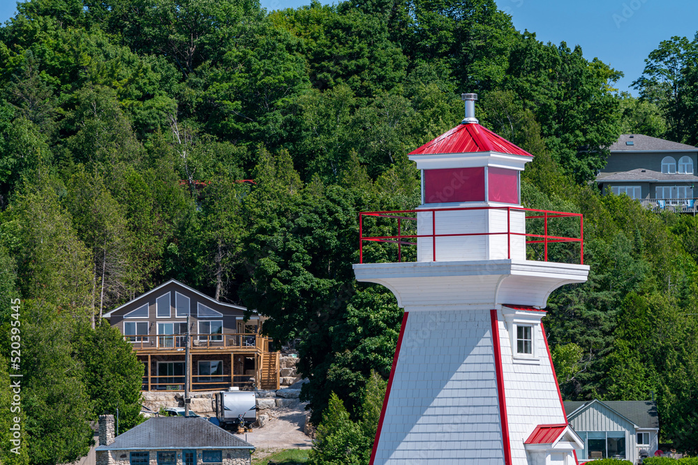 Lion's Head Harbour Lighthouse at Lion's Head Beach Harbour in