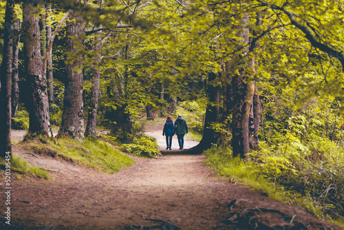 Couple walking in the woods © Valeria