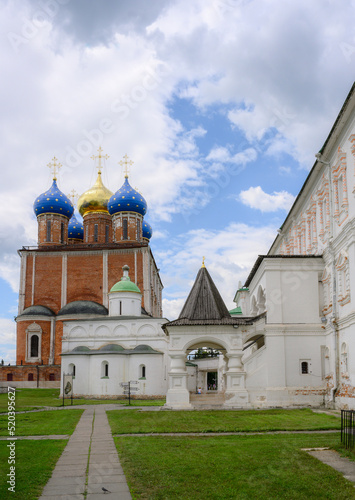 View of the Assumption Cathedral of the 17th century from the courtyard of Prince Oleg's Palace in the Ryazan Kremlin, Russia photo