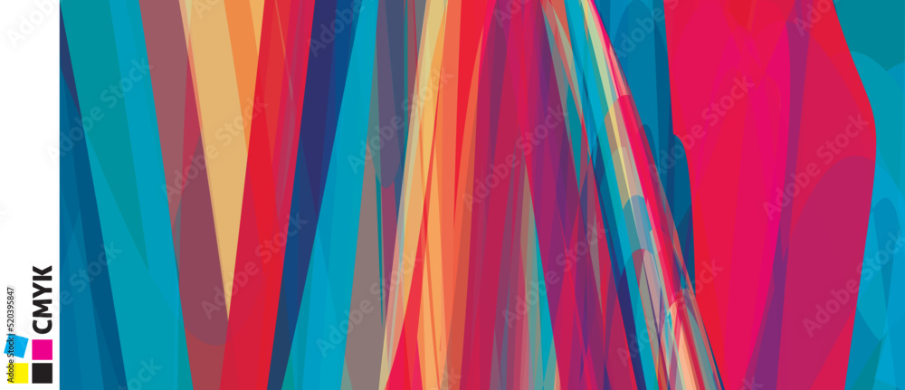 Artistic background with irregular multicolor stripes. Saturated pattern