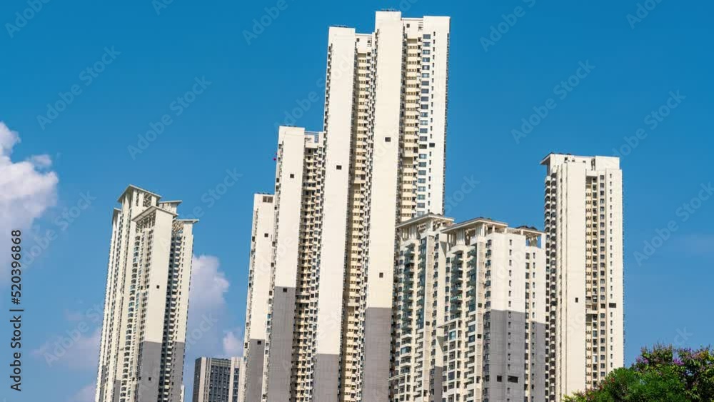 Time-lapse video of luxury residential complex in the city Time-lapse video of luxury residential complex in the city