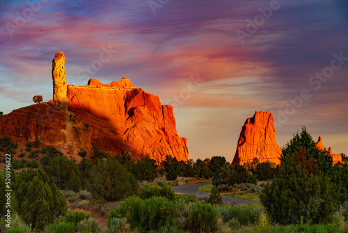 Spires of Kodachrome Basin Illuminated by the Setting Sun