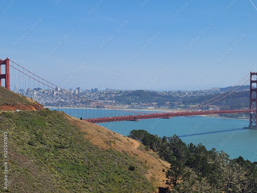 San Francisco city skyline behind the Golden Gate