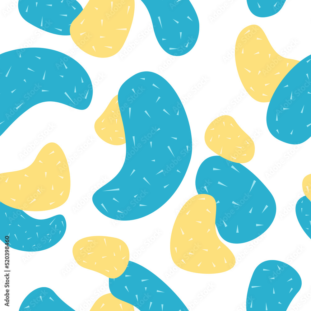 Vector seamless pattern with abstract colorful textured shapes.