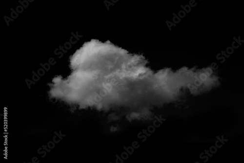 Clouds over black background . 