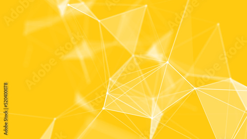 Abstract yellow background.Technological background from polygons and lines.Molecule structure and communication. illustration