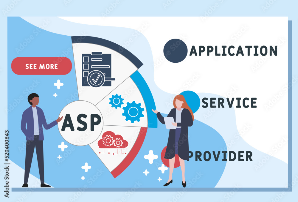 ASP - Application Service Provider acronym. business concept background. vector illustration concept with keywords and icons. lettering illustration with icons for web banner, flyer, landing pag ASP - Application Service Provider acronym. business concept background. vector illustration concept with keywords and icons. lettering illustration with icons for web banner, flyer, landing pag