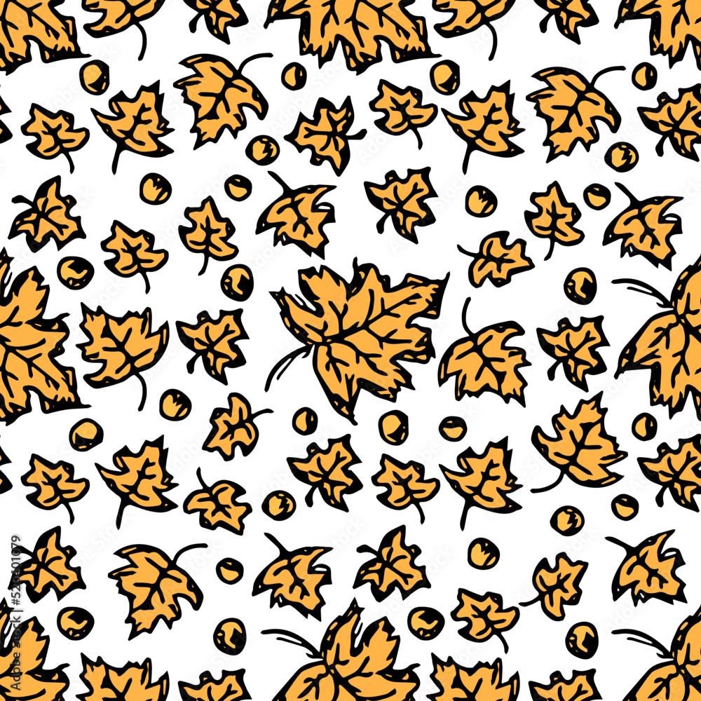 Obraz premium Autumn background. Seamless autumn leaves pattern. autumn maple leaves