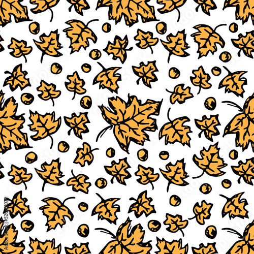 Autumn background. Seamless autumn leaves pattern. autumn maple leaves