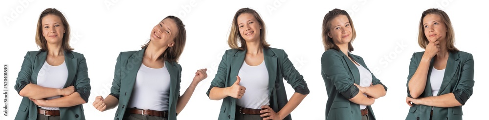 Set of emotion business woman portrait Set of emotion business woman portrait