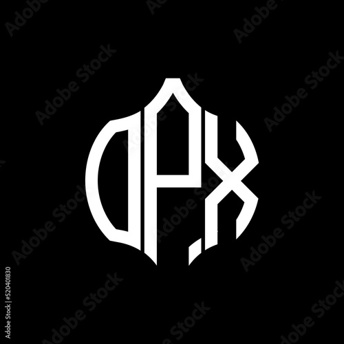 OPX letter logo. OPX best black background vector image. OPX Monogram logo design for entrepreneur and business.
 photo