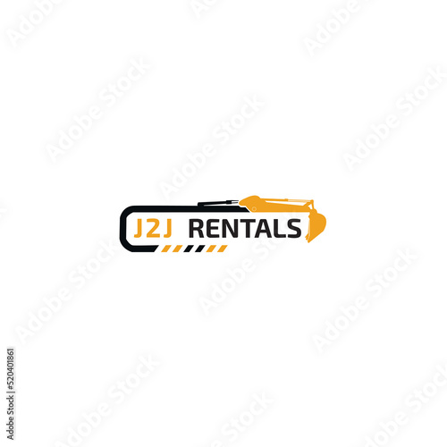Business construction rental digger logo design