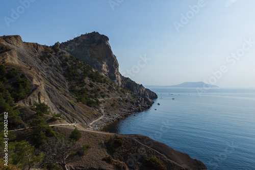 View of the rocks of the Black Sea from the Golitsyn trail photo