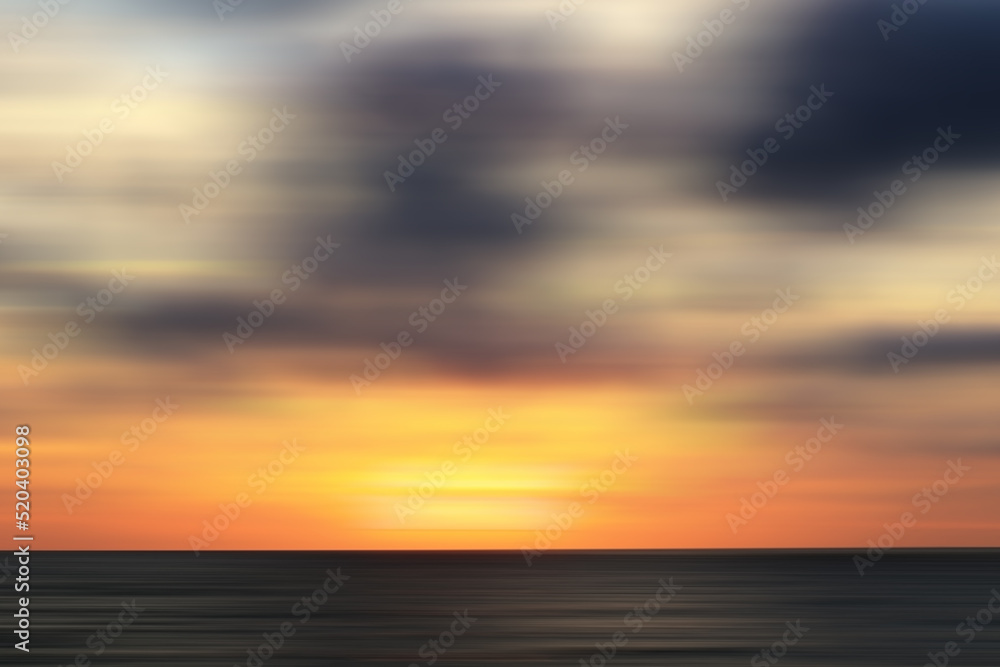 abstract blurred sunset at the beach