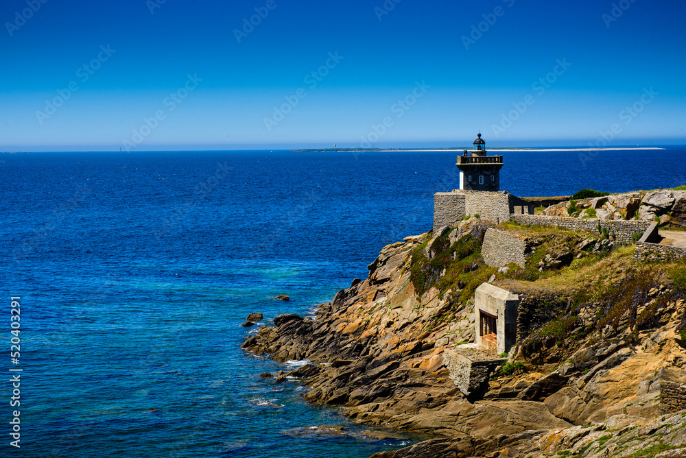 Kermorvan lighthouse in Finistere, Brittany, France