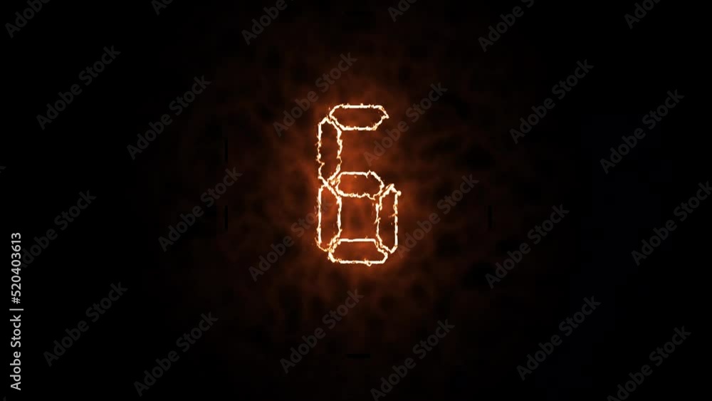Vidéo Stock Digital Countdown Timer 10 Seconds With Fire Effect ...