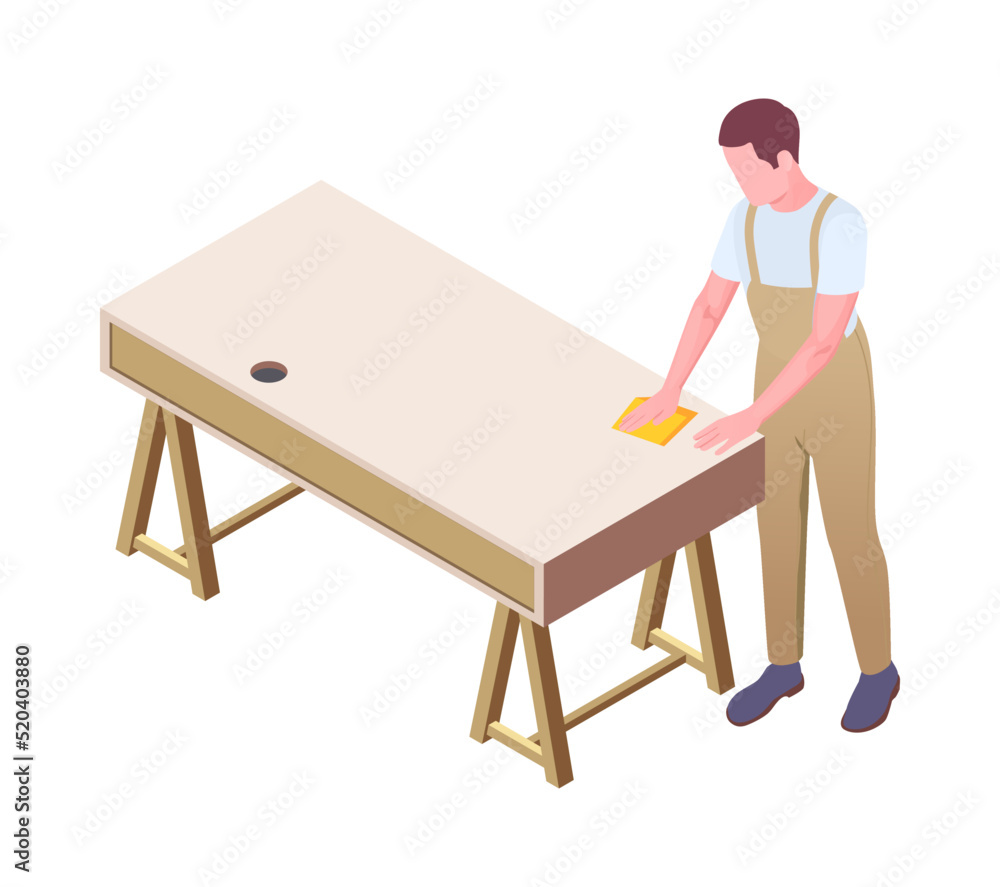 Fototapeta premium Table Cleanup Worker Composition