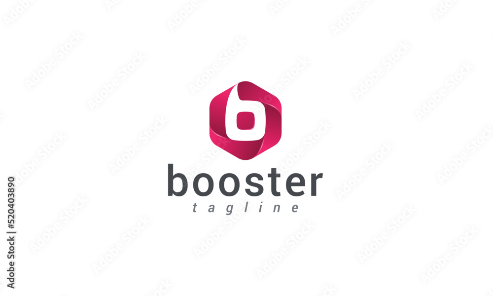 Letter b creative 3d technological hexagonal red colour simple logo Letter b creative 3d technological hexagonal red colour simple logo