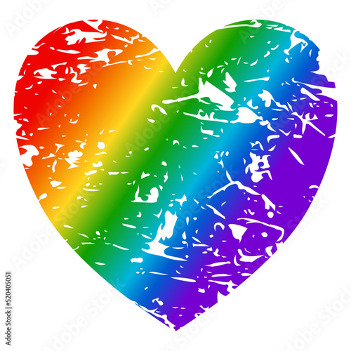 Regenbogen Herz grunge isoliert