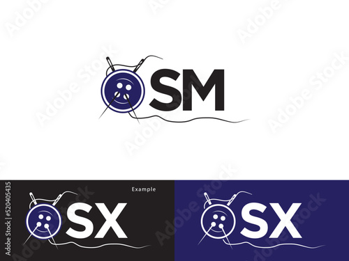 Minimalist SM Logo Icon, Letter Sm ms Logo Letter Vector Art For Any Type Of Tailor Shop