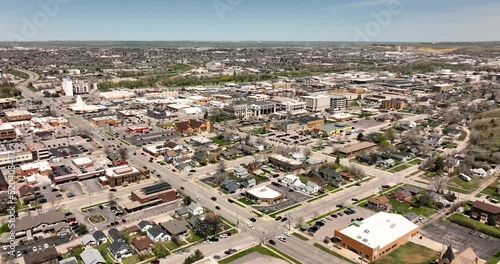 Wide Angle Aerial View Rapid City South Dakota 4K UHD