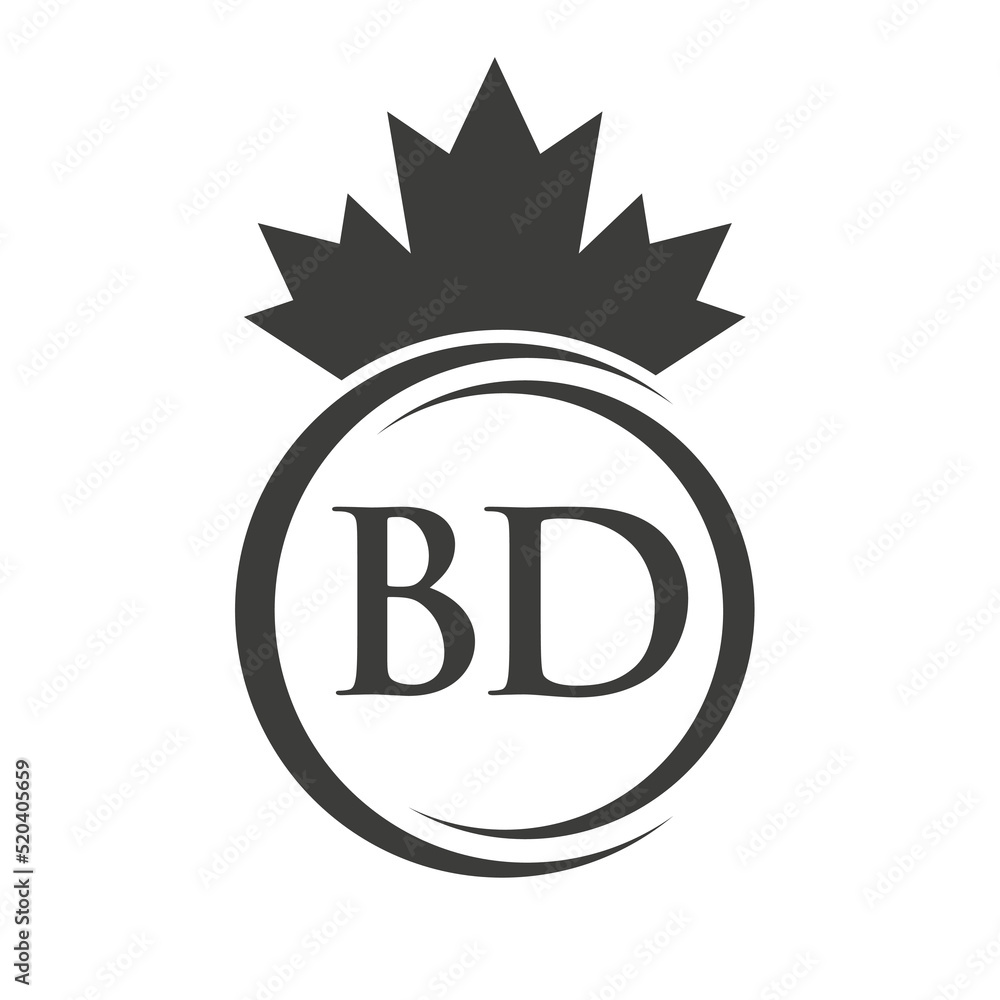 Letter BD Maple Leaf Logo Template Symbol Canadian Business, Company Logo Concept Vector Template