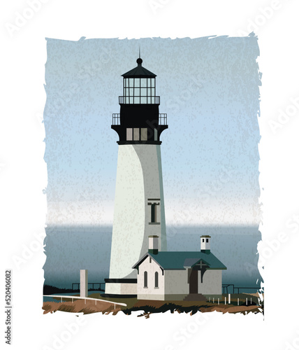 lighthouse with a house on the ocean
