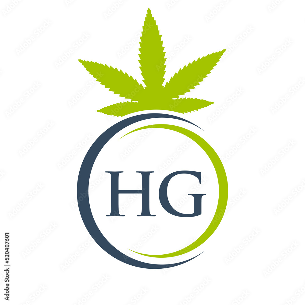 Letter HG Marijuana Logo. Cannabis Logo Sign For Therapy, Medical and Health Care Letter HG Marijuana Logo. Cannabis Logo Sign For Therapy, Medical and Health Care