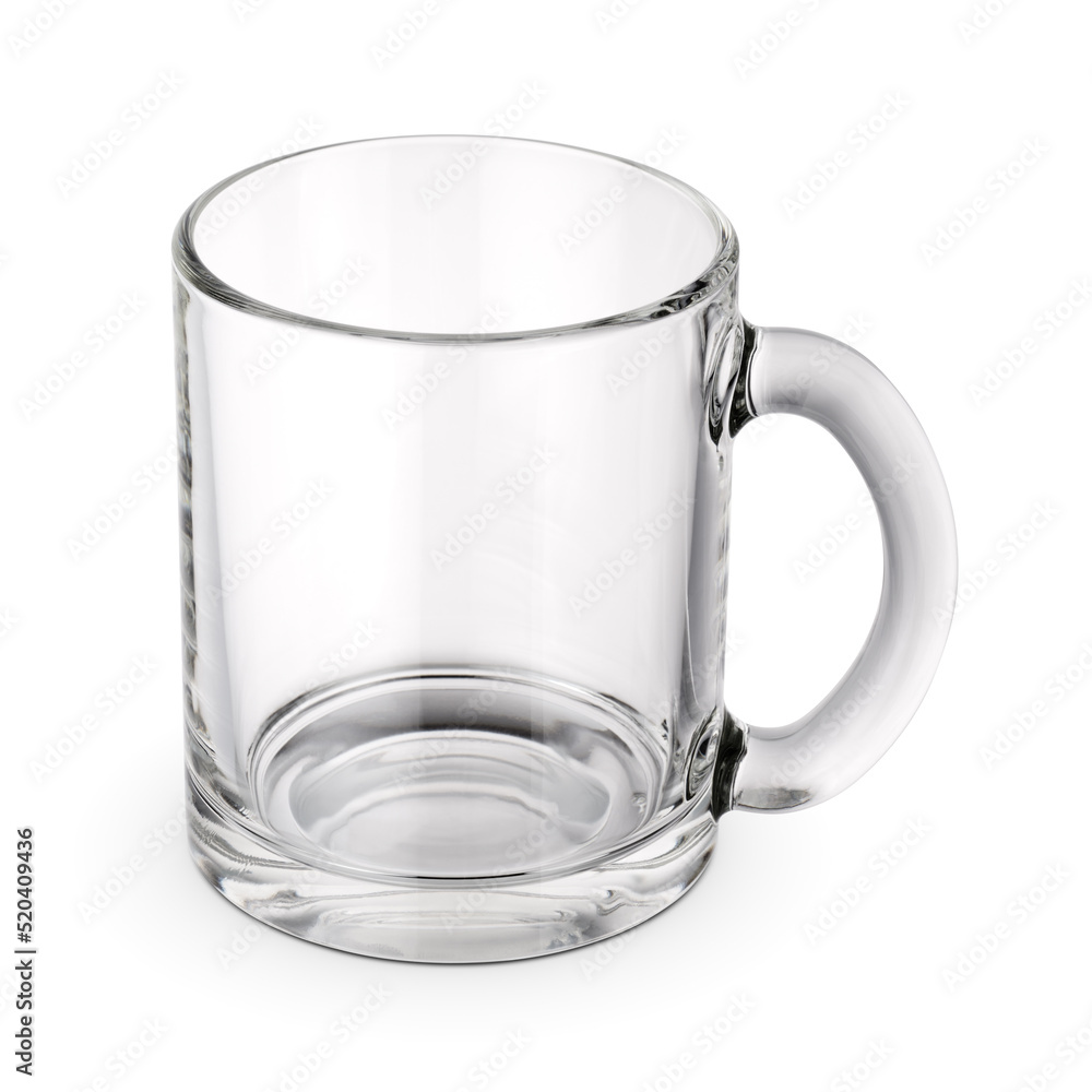 Blank empty glass mug isolated on white. Blank empty glass mug isolated on white.