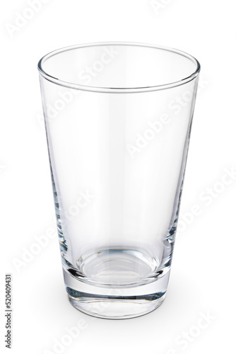 Empty drinking glass isolated on white.