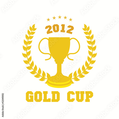 Trophy cup with laurel wreath