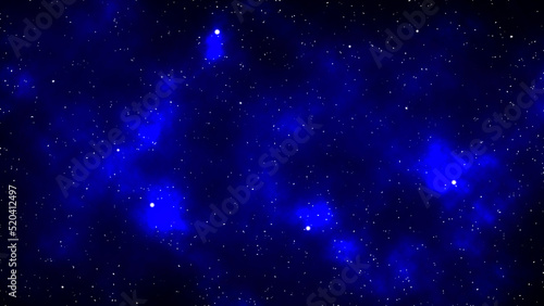 Beautiful blue nebula with shining stars. Infinite universe