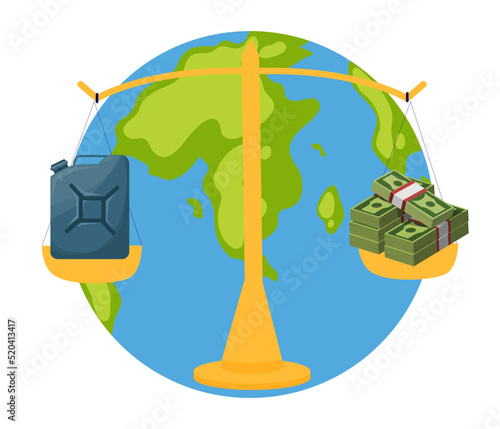 planet of scales, gasoline prices, Earth, isolated