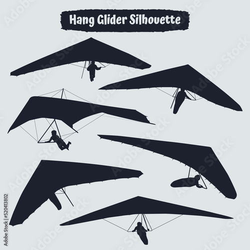 Hang Glider Silhouette vector illustration