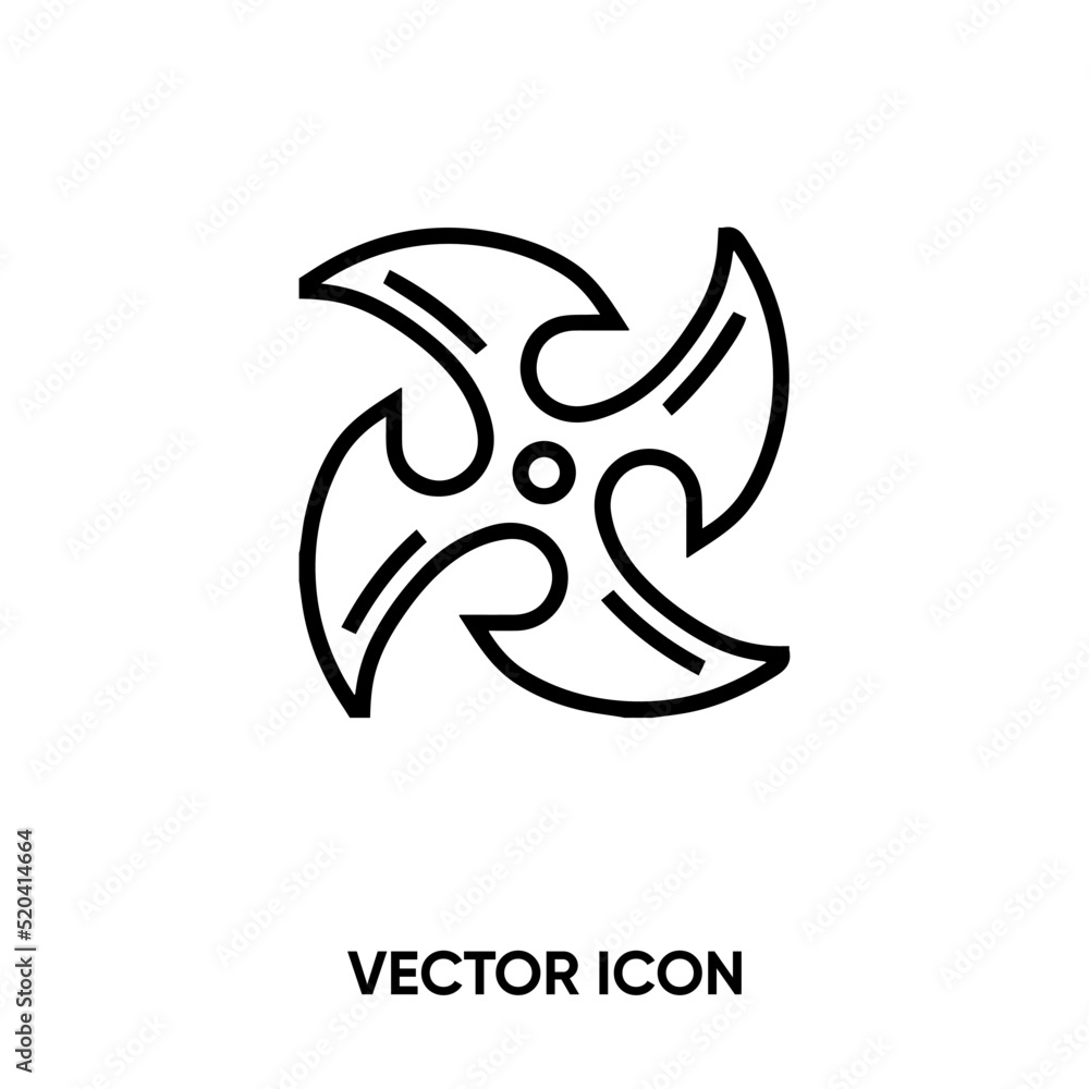 Obraz premium Shuriken vector icon. Modern, simple flat vector illustration for website or mobile app.Japonese culture or ninja symbol, logo illustration. Pixel perfect vector graphics