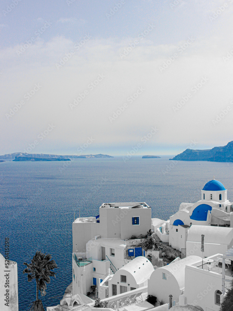 Obraz premium Azul Santorini pueblo