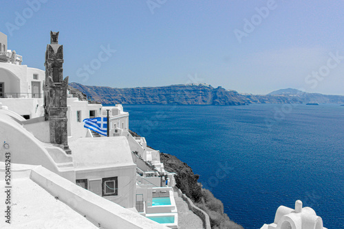 Azul Santorini griego
