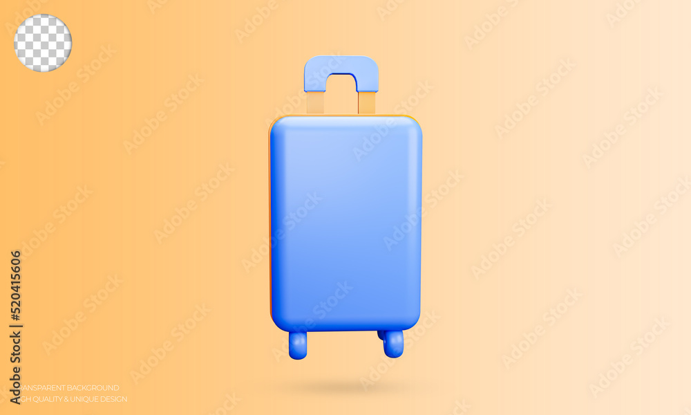 Travel luggaege icons. 3d trolley icon. 3d rendered illustration. Travel luggaege icons. 3d trolley icon. 3d rendered illustration.