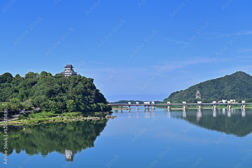 Scenery of Inuyama castle and Kiso river, Aichi prefecture, Japan