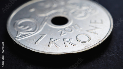 Photos 1 Norwegian krone coin close-up