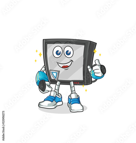 tv robot character. cartoon mascot vector © dataimasu