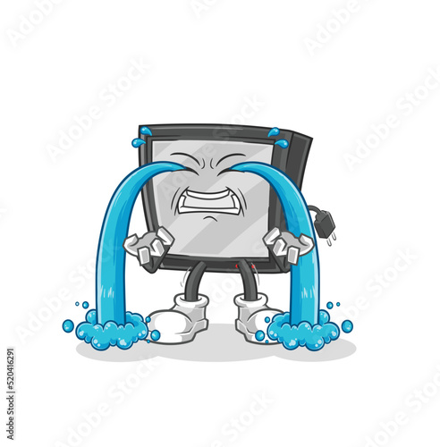 tv crying illustration. character vector