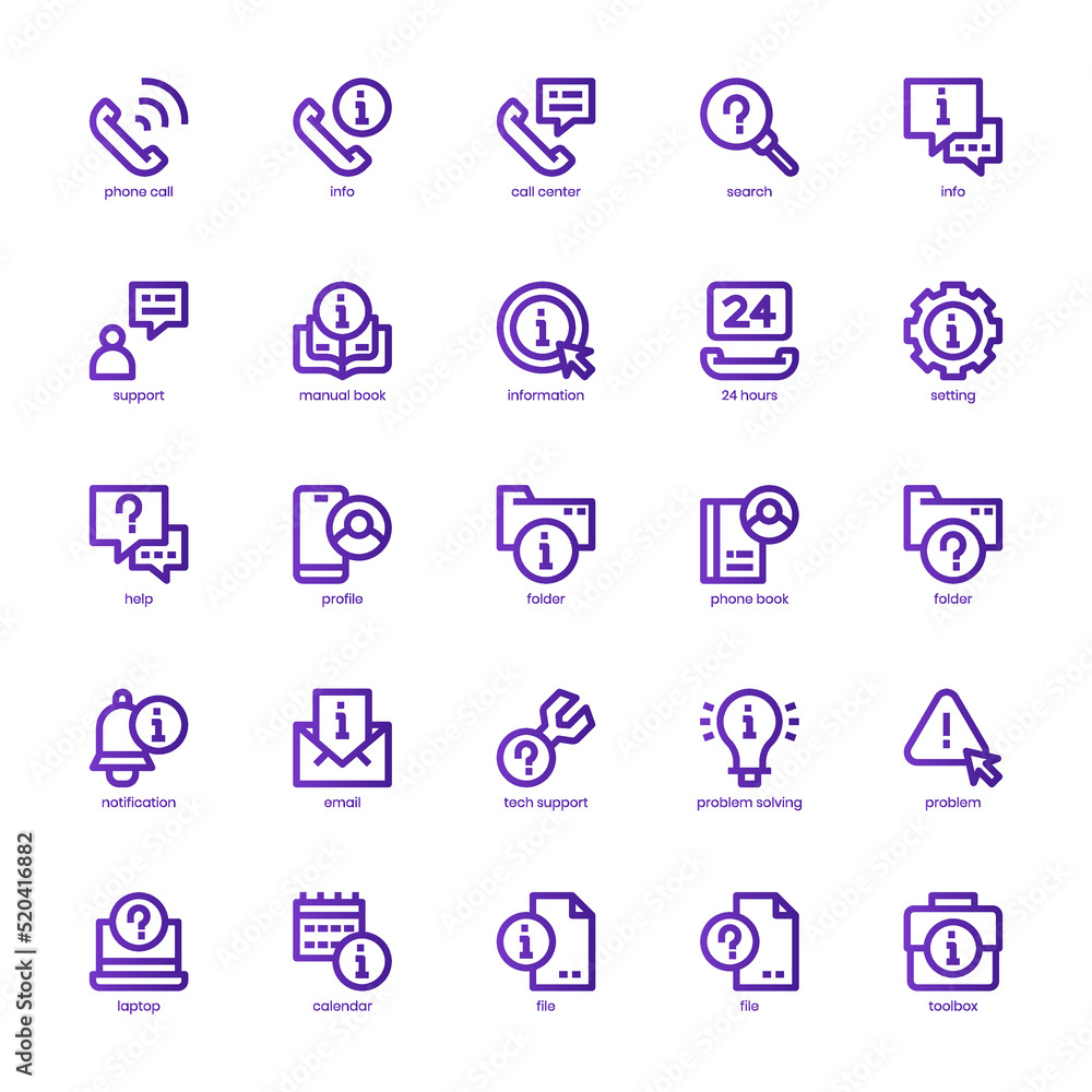 Help and Support icon pack for your website, mobile, presentation, and logo design. Help and Support icon basic line gradient design. Vector graphics illustration and editable stroke. Help and Support icon pack for your website, mobile, presentation, and logo design. Help and Support icon basic line gradient design. Vector graphics illustration and editable stroke.