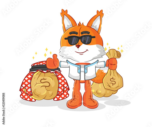 fox rich arabian mascot. cartoon vector