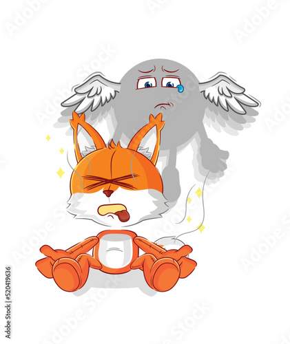 fox spirit leaves the body mascot. cartoon vector