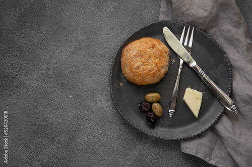 famous breakfast in izmir. izmir boyoz. puff pastry breakfast. quick breakfast. boy and egg