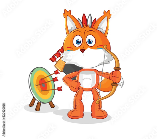 fox native american tribe. cartoon mascot vector