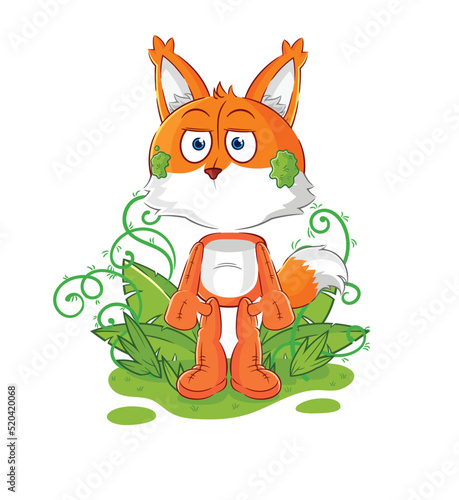 fox waiting too long mascot. cartoon vector